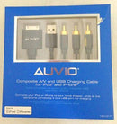Auvio Composite A/v and USB Charging Cable for Ipod and Iphone