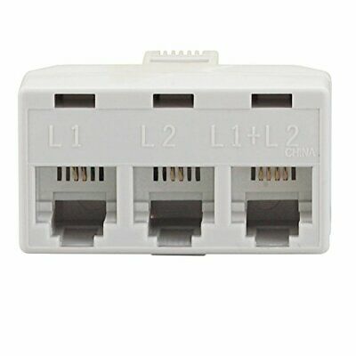 RadioShack 2-Line 3-Way Jack Adapter (White)