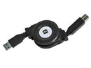 Monoprice USB-A to USB-B 3.0 Cable - Retractable, Black, 3ft