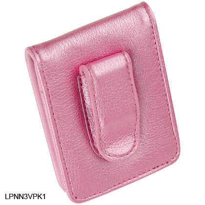 NANO 3 VIDEO VERTICAL LEATHER POUCH PINK+GLITTER-W/ FLIP