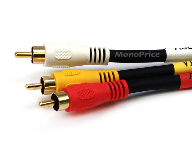 Monoprice RCA Coaxial Compsite Video and Stereo Audio Cable, 3ft