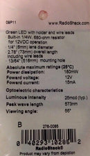 RadioShack 12V LED Assembly with 6mm Holder - Green