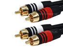 Monoprice 6ft Premium 2 RCA Plug/2 RCA Plug M/M 22AWG Cable - Black