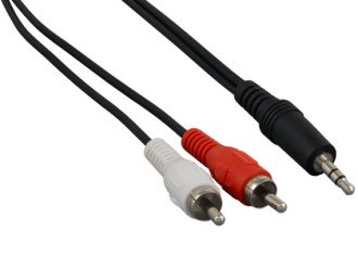 SimplyASP Tech 25ft 3.5mm Stereo Male to 2 RCA Male Audio Cable