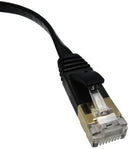 14ft Flat CAT7 600Mhz Gold-Plated Snagless Network Lan Ethernet PatchCable Black