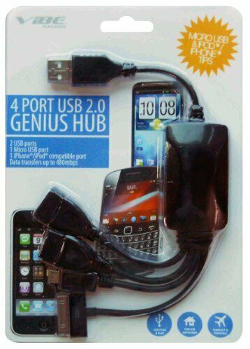 High Speed 4 Port USB 2.0 Hub (VA-4HB-MMI)