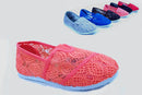 Girl's Kid's Ballet Lace Crochet Mesh Loafers Slip-on Comfy Shoes Size: 11-4