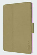 Incipio Lexington Stylish Vegan Leather Case with Kickstand for iPad, Tan/Pink
