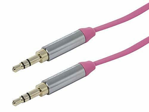 Monoprice 3.5mm Flat Audio Cable 10ft, Pink