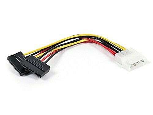 6" SATA Serial ATA Splitter Power Cable 1 x 5.25 to Two 2 15-Pin SATA