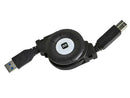 Monoprice USB-A to USB-B 3.0 Cable - Retractable, Black, 3ft