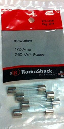 RadioShack 0.5A 250V 1-1/4x1/4-Inch Slow-Blow Fuse (4-Pack)