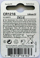 Renata CR12161Pk No. Cr1216 Lithium Coin Battery