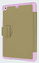 Incipio Lexington Stylish Vegan Leather Case with Kickstand for iPad, Tan/Pink