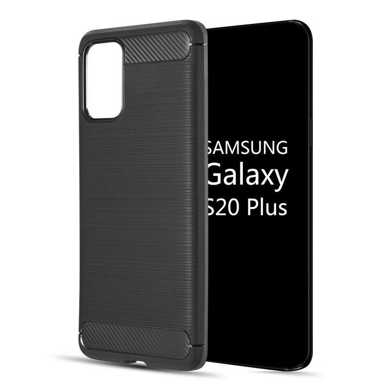 SAMSUNG GALAXY S20 PLUS CARBON TEXTURIZED TPU CASE SILKEE FINISH BLACK