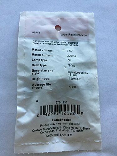 RadioShack 7.5V 220mA Incandescent Flashlight Bulb (2-Pack)
