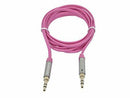 Monoprice 3.5mm Flat Audio Cable 10ft, Pink