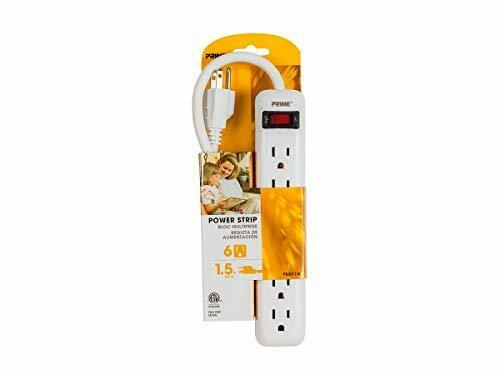 MonoPrice 13851 6 Outlet Power Strip W/ 1.5FT Cord, Straight Plug