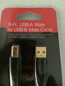 Gigaware 26-713 6-Ft USB A Male To USB-B Male Cable