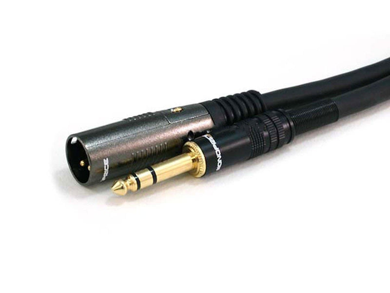 3ft Premier Series XLR Male to 1/4inch TRS Male 16AWG Cable Gold Plated 2 Pack