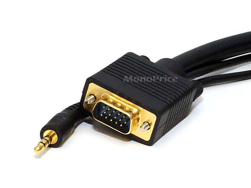 Monoprice 3ft SuperVGA HD15 M/M Cable w/ Stereo Audio Triple Shielding