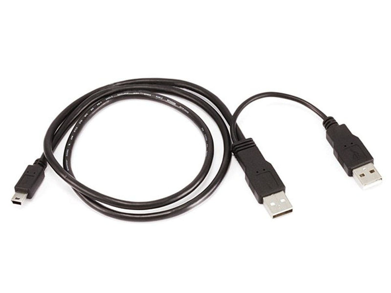 Monoprice USB-A to USB-A & Mini-B Cable - 5-Pin, Black, 2.5ft