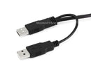 Monoprice USB-A to USB-A & Mini-B Cable - 5-Pin, Black, 2.5ft