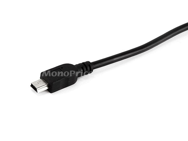 Monoprice USB-A to USB-A & Mini-B Cable - 5-Pin, Black, 2.5ft