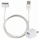 Mini 3-in-1 5W USB AC/DC Charger w/6' USB to iPhone/iPod Dock Connector Cable