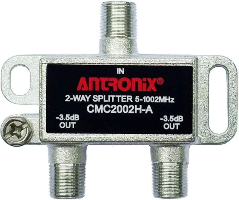 2-Way Horizontal Splitter -3.5dB 5-1002 MHz for Coax Cable TV & Internet
