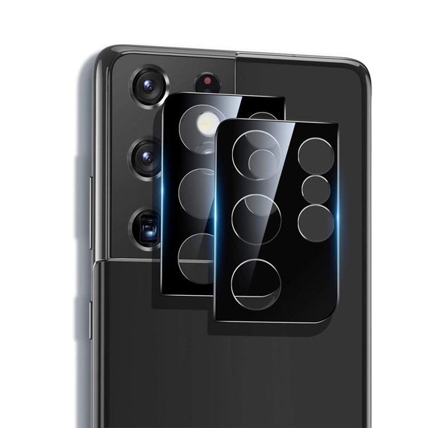Chrome Metallic Camera Lens Protector For Samsung Galaxy S21 Ultra - Black