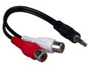 SimplyASP Tech 6in 3.5mm Stereo Male to 2 RCA Female Audio Cable