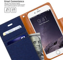 Goospery Canvas Wallet for iPhone 6 Plus / 7 Plus / 8 Plus Case Denim Stand Flip Cover