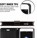 GOOSPERY Rich Wallet Leather Flip Case for iPhone 6 Plus / 7 Plus / 8 Plus - Multi-Card Holder Cover, Black