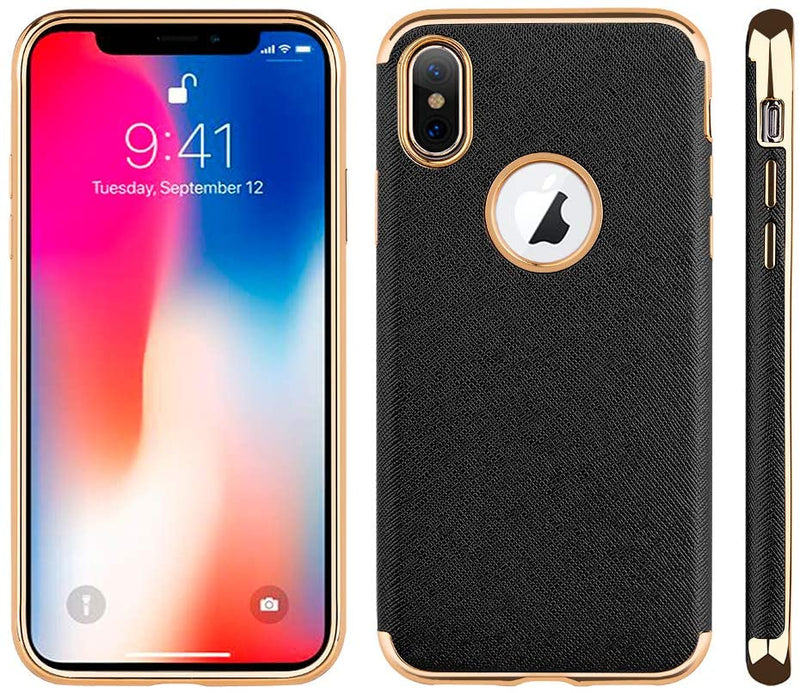 PHONE XS MAX THE SAFFIANO LUXURY TPU CASE WITH ELECTROPLATED FRAME