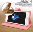 Goospery Sonata Wallet for iPhone 7/8 Plus Case Leather Stand Flip Cover (Pink)