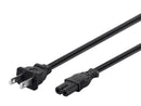 Monoprice PowerCord NonPolarized NEMA1-15P to NonPolarized IEC60320C7 Black 3ft