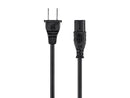 Monoprice PowerCord NonPolarized NEMA1-15P to NonPolarized IEC60320C7 Black 3ft