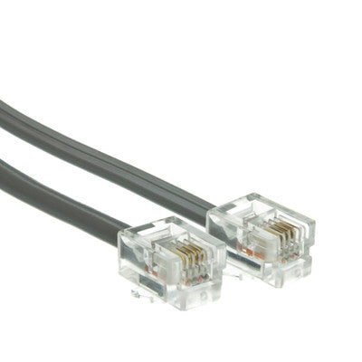 SimplyASP Tech 7ft RJ11 Silver Satin Flat Telephone Cord, 6P/4C