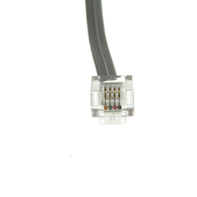 SimplyASP Tech 7ft RJ11 Silver Satin Flat Telephone Cord, 6P/4C