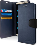 Galaxy S8 Plus MERCURY Goospery Sonata Navy Blue Flip Case Wallet Cover