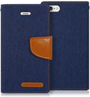 Goospery Canvas Wallet for iPhone 6 Plus / 7 Plus / 8 Plus Case Denim Stand Flip Cover