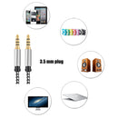UNIVERSAL 3.5MM MALE-MALE BRAIDED AUDIO CABLE W/ ALUMINUM CONNECTOR- BLACK/WHITE