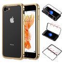 IPHONE SE(2020)/ 8/7 MAGNETIC SNAP CASE W/ TEMPERED GLASS BACK PLATE - GOLD