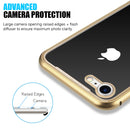 IPHONE SE(2020)/ 8/7 MAGNETIC SNAP CASE W/ TEMPERED GLASS BACK PLATE - GOLD