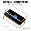 IPHONE SE(2020)/ 8/7 MAGNETIC SNAP CASE W/ TEMPERED GLASS BACK PLATE - GOLD