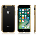 IPHONE SE(2020)/ 8/7 MAGNETIC SNAP CASE W/ TEMPERED GLASS BACK PLATE - GOLD