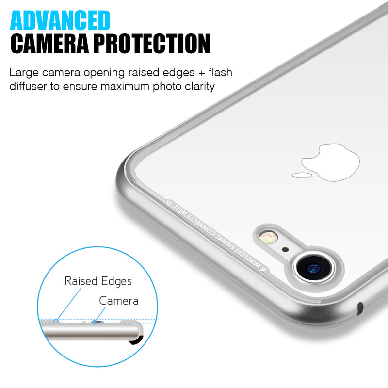 IPHONE SE(2020)/ 8/7 MAGNETIC SNAP CASE W/ TEMPERED GLASS BACK PLATE - GOLD