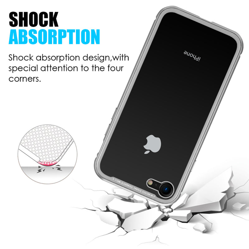 IPHONE SE(2020)/ 8/7 MAGNETIC SNAP CASE W/ TEMPERED GLASS BACK PLATE - GOLD