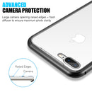 ALUMINUM MAGNETIC SNAP CASE W/TEMPERED GLASS BACKPLATE FOR IPHONE 8/7 PLUS-WHITE